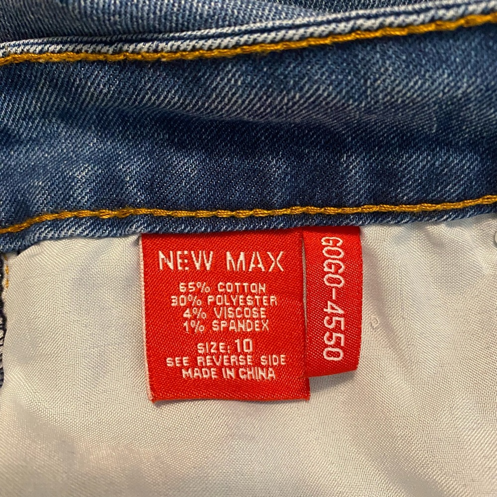 New Max Women’s Wide Leg Baggy Jeans Size 10 High Rise Cuffed Hem Blue Jeans 90s - Picture 4 of 15